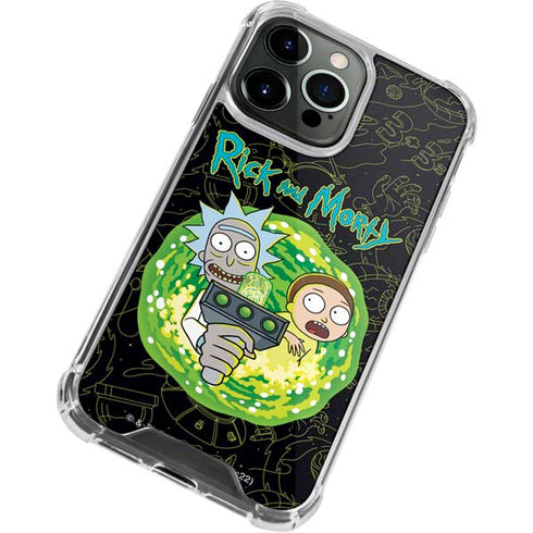 Adult Swim Rick and Morty Portal Travel iPhone 15 Pro Clear Case
